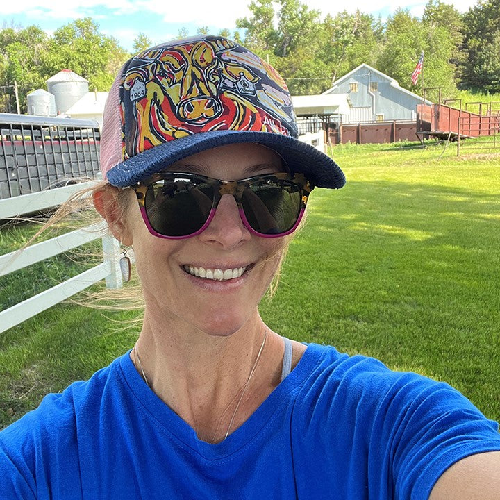 Bucking Bull Trucker hat designed by artist Abby Paffrath.