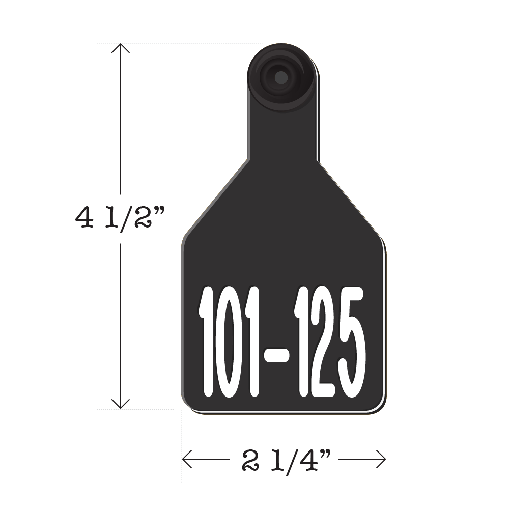 Never Fades™ Medium Pre-Numbered Calf Ear Tags