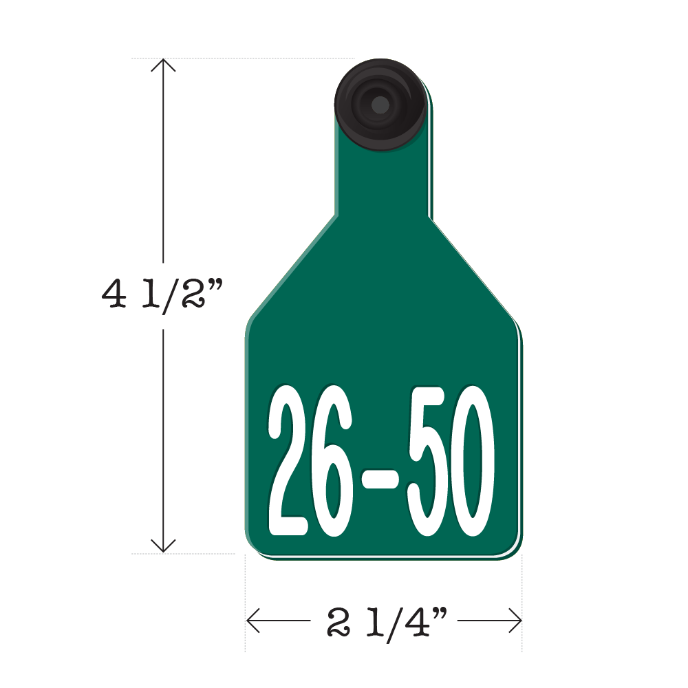 Never Fades™ Medium Pre-Numbered Calf Ear Tags