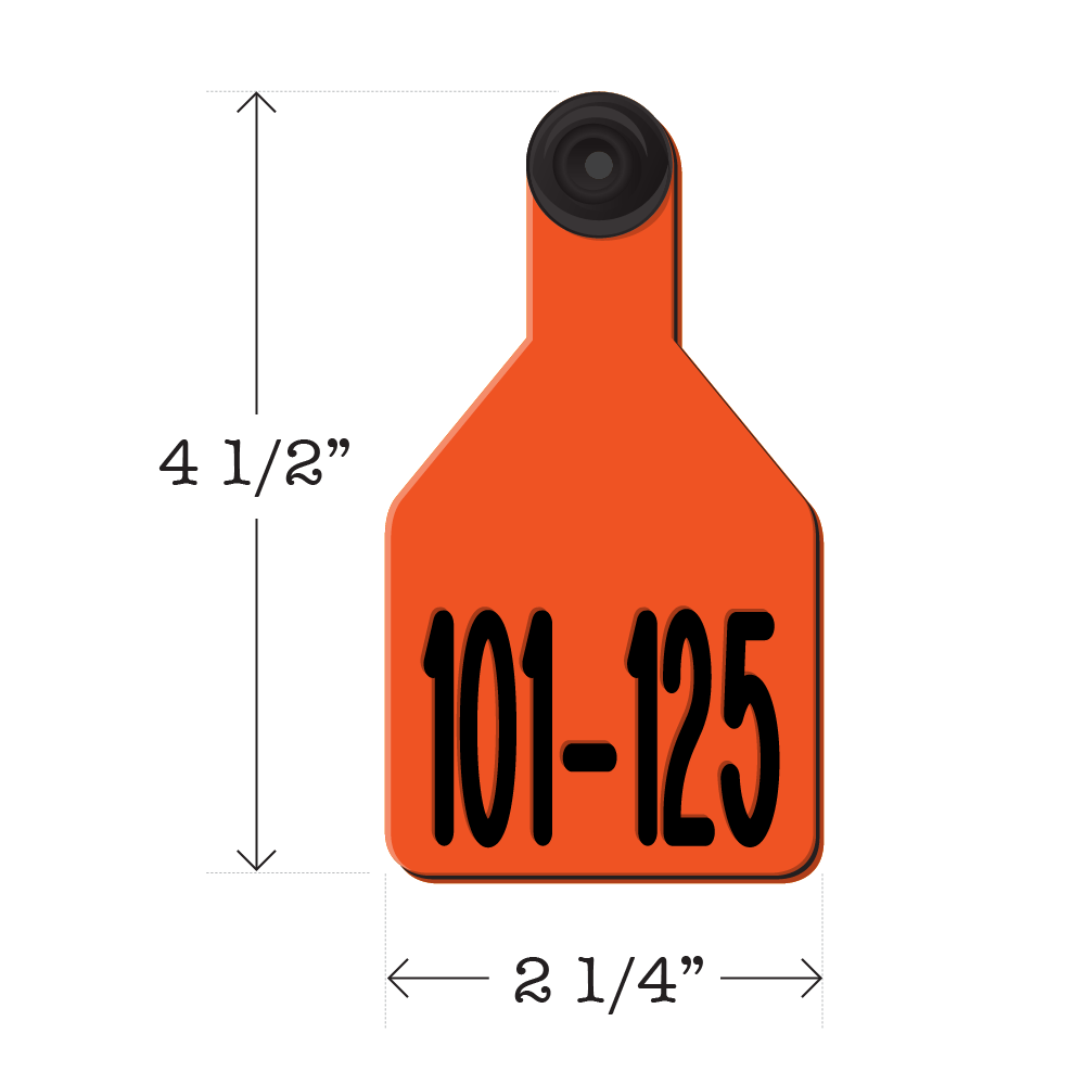 Never Fades™ Medium Pre-Numbered Calf Ear Tags