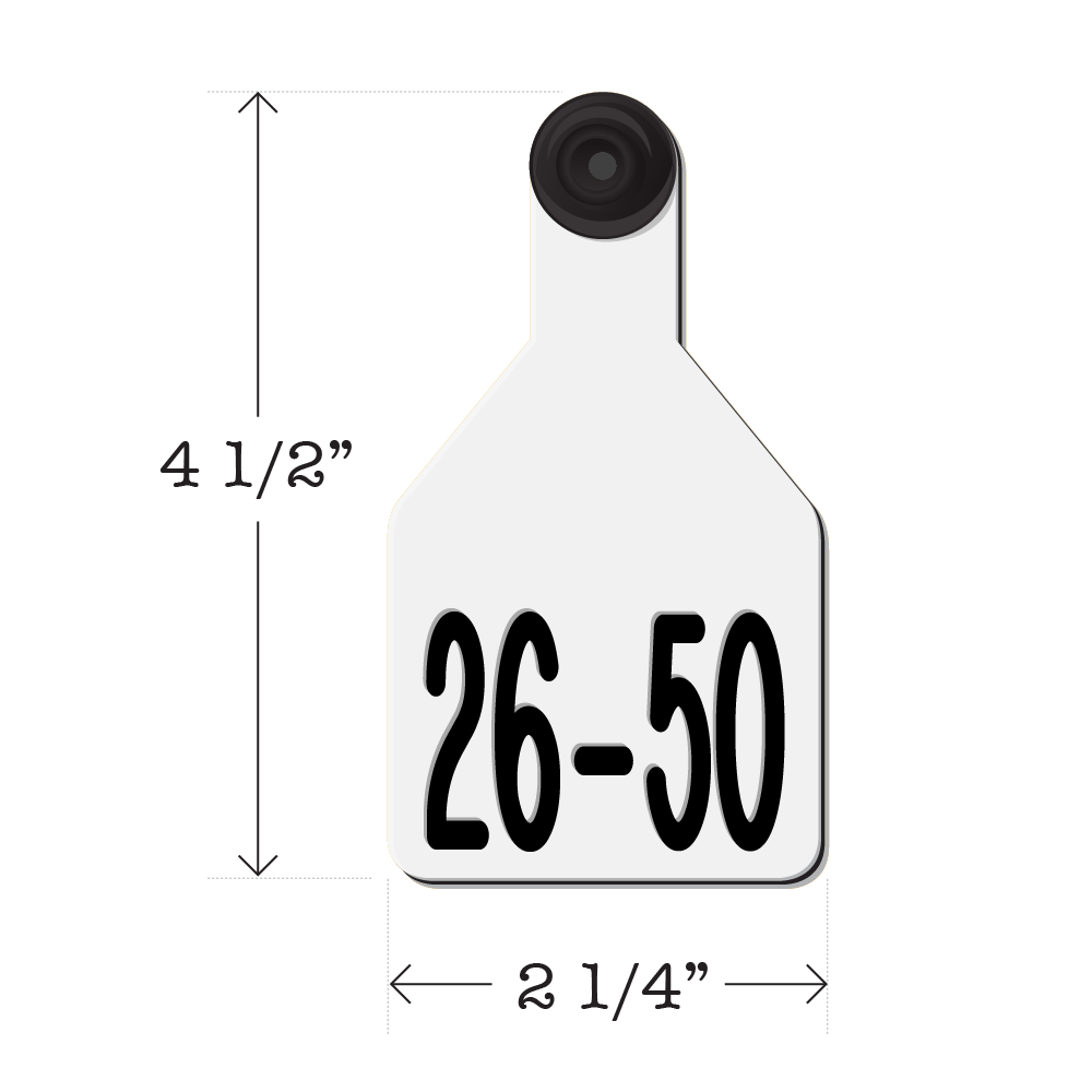 Never Fades™ Medium Pre-Numbered Calf Ear Tags