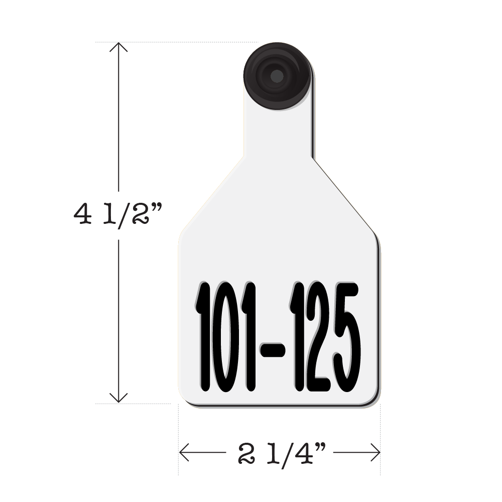 Never Fades™ Medium Pre-Numbered Calf Ear Tags