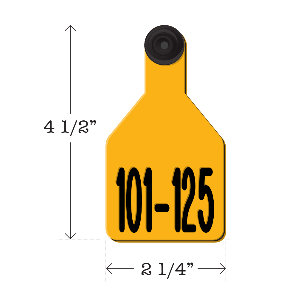 Never Fades™ Medium Pre-Numbered Calf Ear Tags