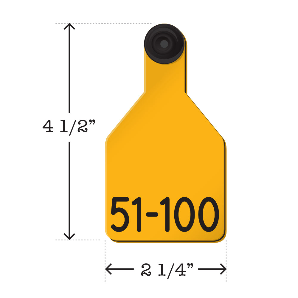 Prenumbered Medium Calf Tags 51-100