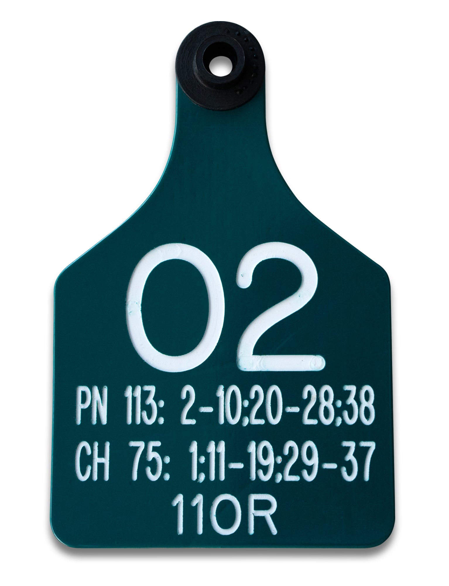 Vineyard Tag that is green and white in color.