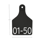PRE-NUMBERED black and white cow ear tag 01-50