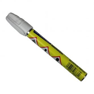 White marking pen for cow ear tags. Weather resistant. 