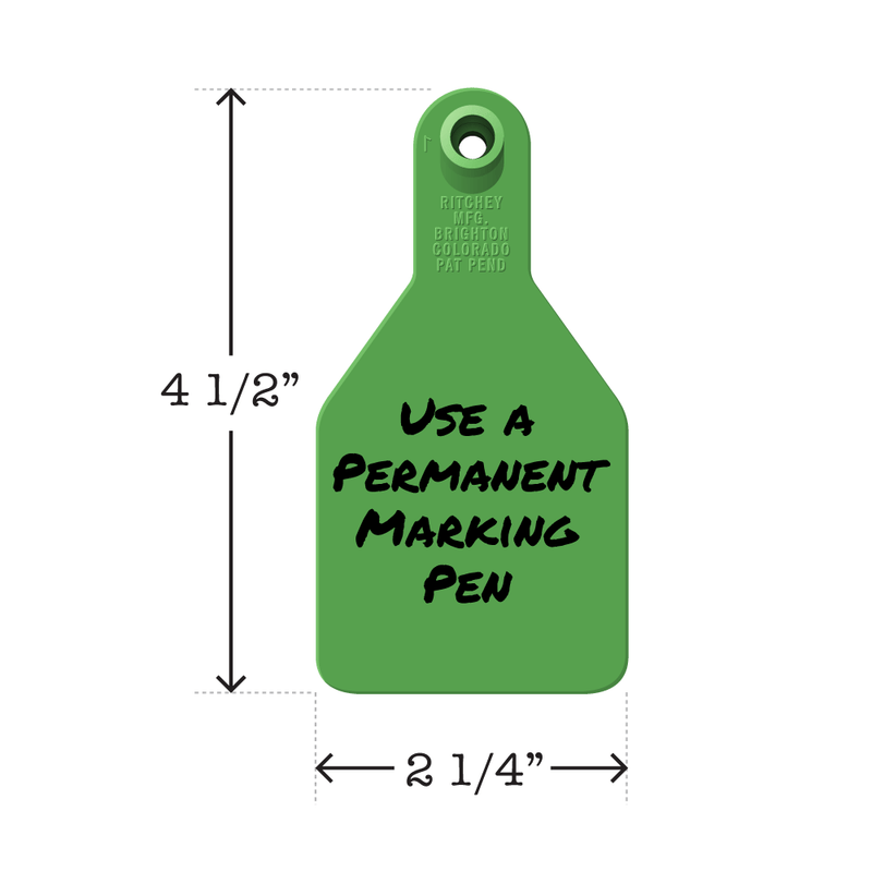 Write-On Medium Ear Tag for Calves | Ritchey Tags