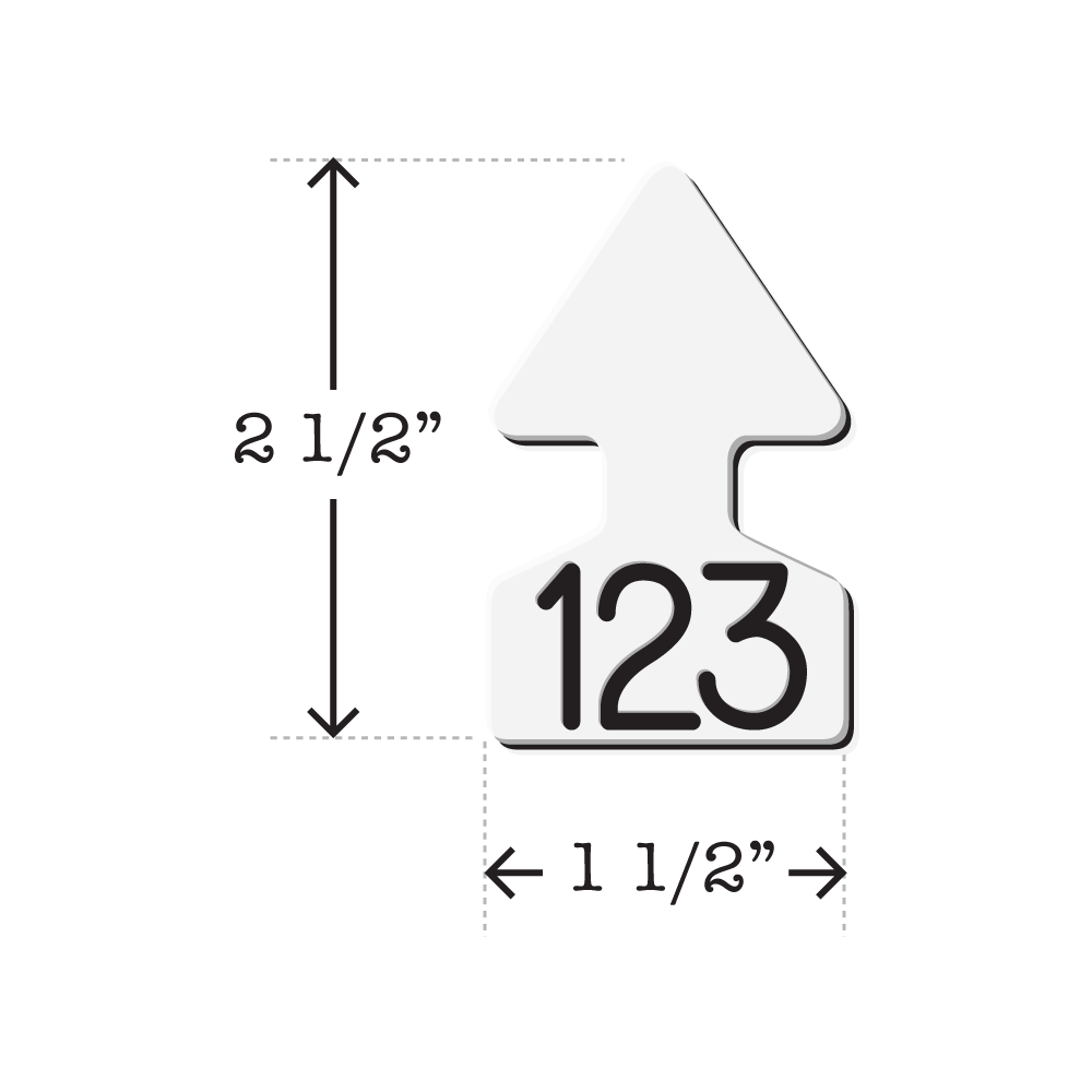 White and black arrowhead shaped ID Tag ideal for calves and small livestock. Installs with the Ritchey Arrowhead Installing Tool. These tags can be used for a variety of identification purposes. Product Dimensions – Height: 2 1/2″, Width: 1 1/2″.